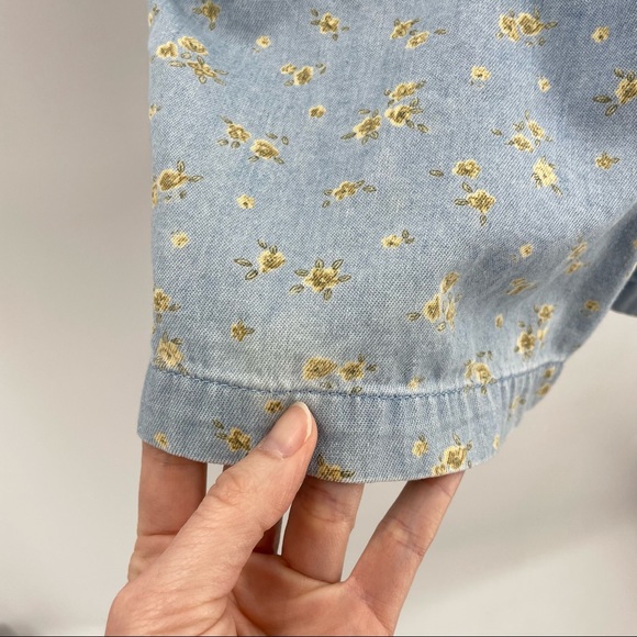 Vintage 90s Y2K Floral Shortalls 8P - Picture 4 of 8